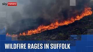 BREAKING: Major incident declared as wildfire rages in Suffolk