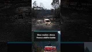 Slow-motion footage shows wildfire response in southwestern France