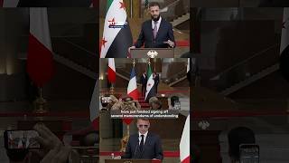 Macron visits Syria as blasts hit Damascus