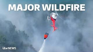 Watch LIVE aerial footage of major wildfire on Suffolk coast