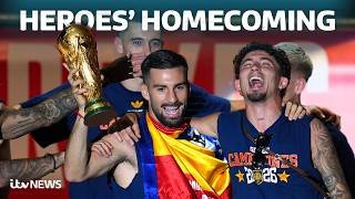 Victorious Spaniards return home to massive celebrations in Madrid