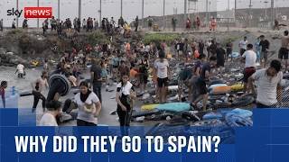 Why did tens of thousands of migrants cross Morocco's border into Spain?