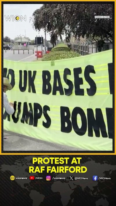 Protest Erupts Outside RAF Fairford Over US Bombing Missions | WION Shorts