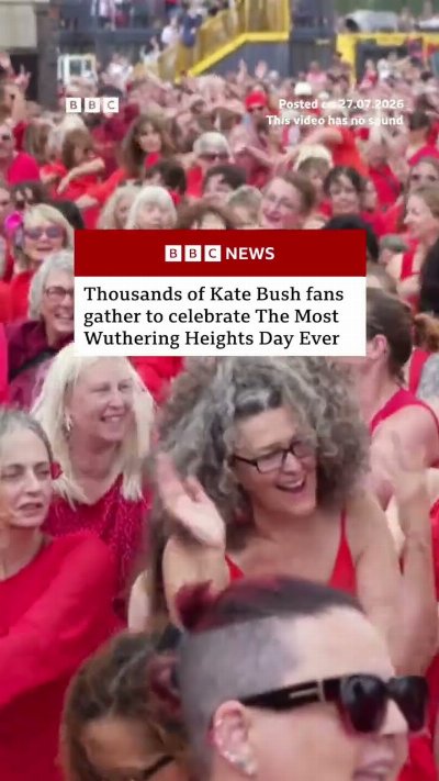 Thousands gather to celebrate Kate Bush hit. #BBCNews