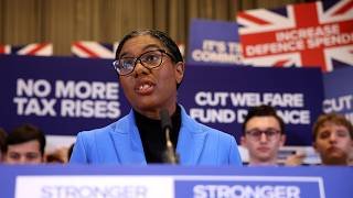 Kemi Badenoch calls Nigel Farage’s exit from UK parliament a ‘sham’