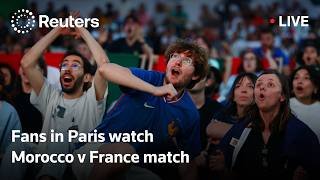 LIVE: Fans in Paris watch Morocco v France quarter-final match