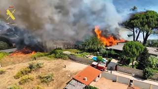 Spanish authorities battle wildfire in near Madrid