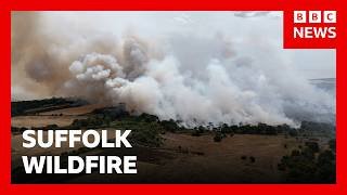 Wildfire in Suffolk, UK, not yet under control, fire service says | BBC News