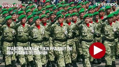 Prabowo Naikkan Tukin Prajurit TNI dan Pegawai Kemenhan. Berapa Besarannya?