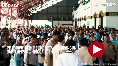 Prabowo Ingin Rel Kereta Api Dibangun dari Lampung hingga Aceh