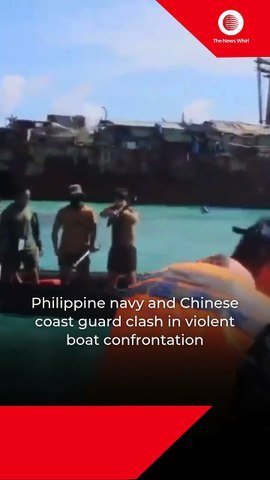 Philippine navy and Chinese coast guard clash