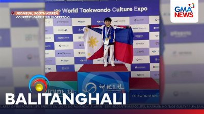 Pinoy Taekwondo Jin John Gabriel Orprecio, gold medalist sa 19th World Taekwondo Culture Expo sa South Korea; ama niyang si Makki Gabrielle, bronze medalist | Balitanghali