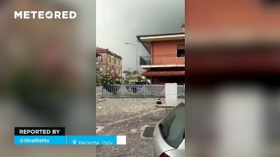 Massive hail storm pummels Bellante, Italy!