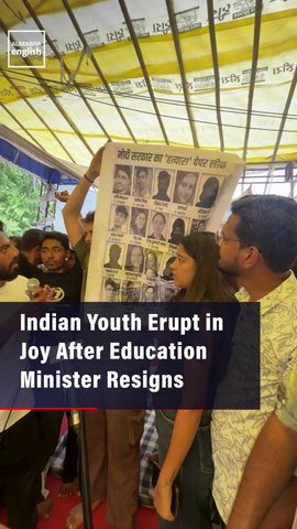 Indian Youth Erupt in Joy After Education Minister Resigns