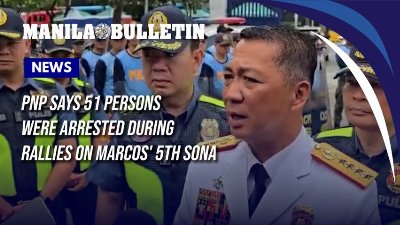 PNP says 51 persons were arrested during rallies on Marcos' 5th SONA