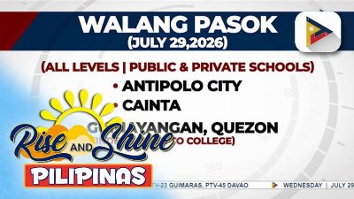 Klase sa ilang lugar sa Luzon, suspendido ngayong araw