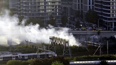 Fire by Stratford station