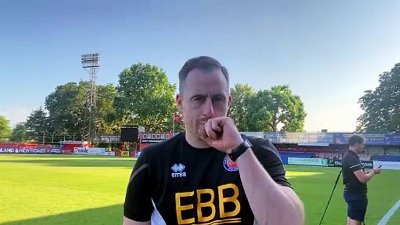 Aldershot Town manager Scott Davies post-Portsmouth