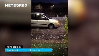 Historic hailstorm in Milan