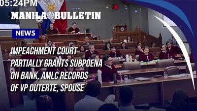 Impeachment court partially grants subpoena on AMLC, bank records of VP Duterte, spouse