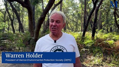 GEPS president Warren Holder talks about the Greater Glider population at Seven Mile Beach National park