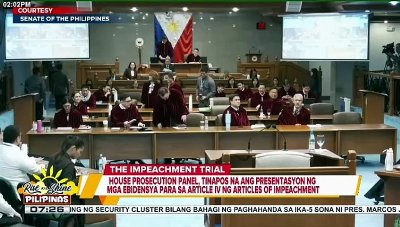 House Prosecution Panel, tinapos na ang presentasyon ng mga ebidensya para sa Article IV ng Articles of Impeachment