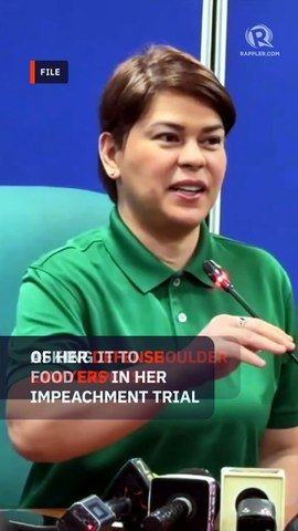Sara Duterte wants the Senate to pay for her defense team’s meals?